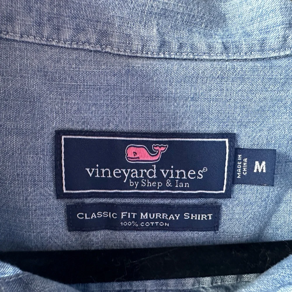 Vineyard Vines Blue Denim Classic Fit Murray Shirt Size M - Picture 6 of 14